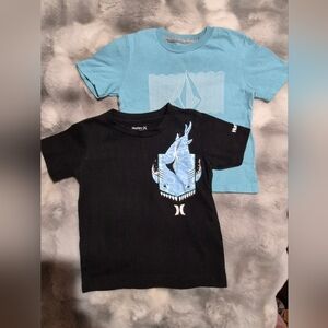 Hurley And Volcom Kids Black and Light Blue Graphic Tees